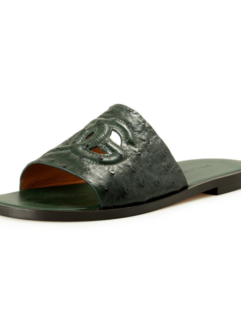 Dolce & Gabbana Men's 100% Ostrich Leather Slides Shoes US 11 UK 10 IT 44
